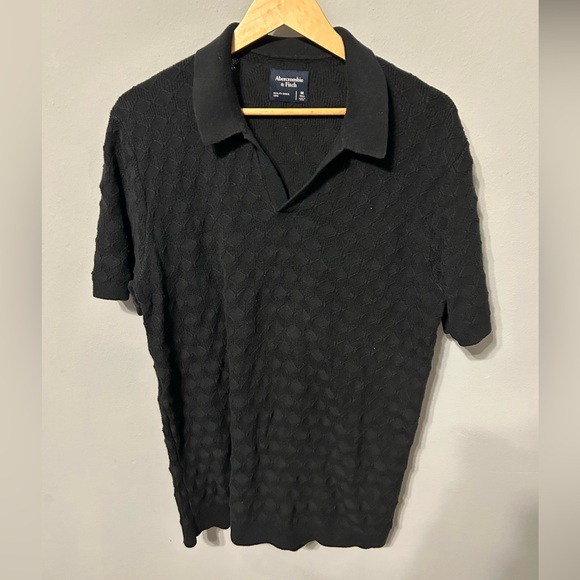 Abercrombie & Fitch Knitted Black Polo - Medium Tall - Picture 1 of 2
